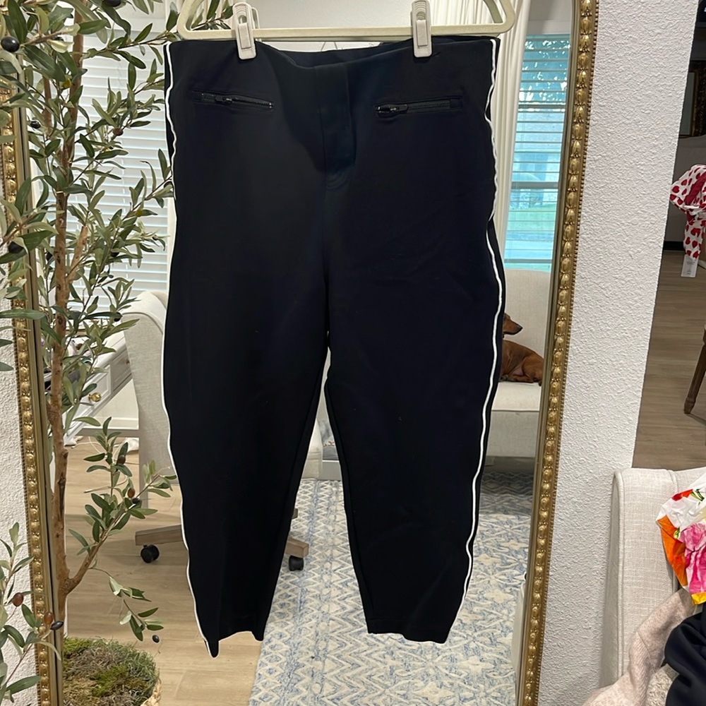 Spanx Pants 3x petite Black Perfect Pant Ankle Piped Skinny Classic 20286 #33